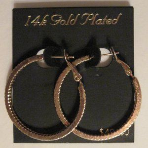 14K Gold Plated Brass Inside Out Hoop Earrings